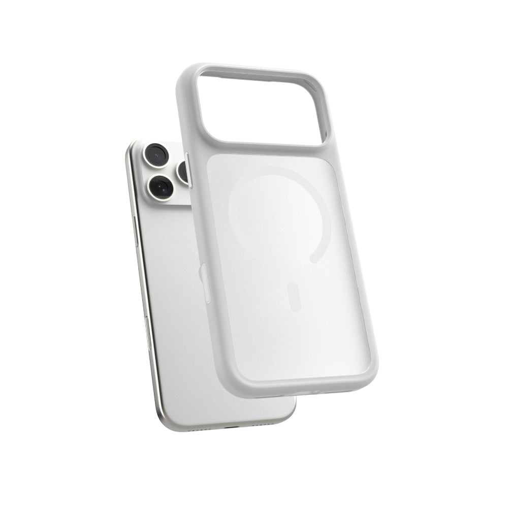 Air Jacket Mag Hybrid Frost with Camera Butto for iPhone 18 Pro Solid White