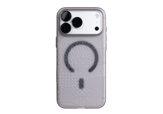 Air Jacket Mag Kiriko for iPhone 17 Pro Max Smoke Matte - Japanese Traditional Fan Pattern (Chiyogara)