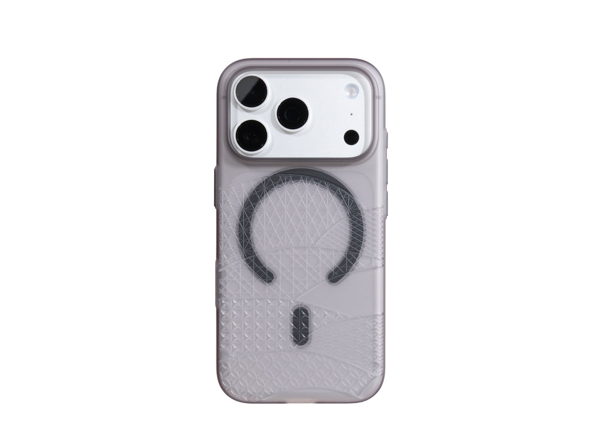Air Jacket Mag Kiriko for iPhone 17 Pro Smoke Matte - Japanese Traditional Fan Pattern (Chiyogara)