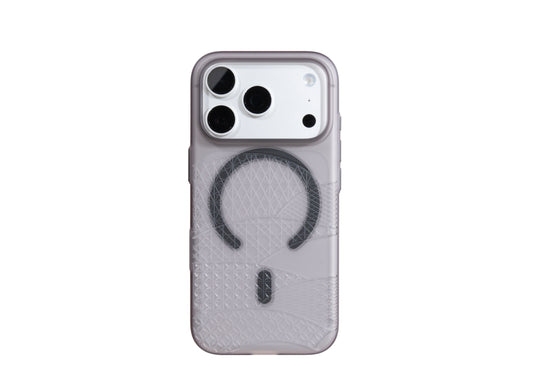 Air Jacket Mag Kiriko for iPhone 18 Pro Smoke Matte - Japanese Traditional Fan Pattern (Chiyogara)